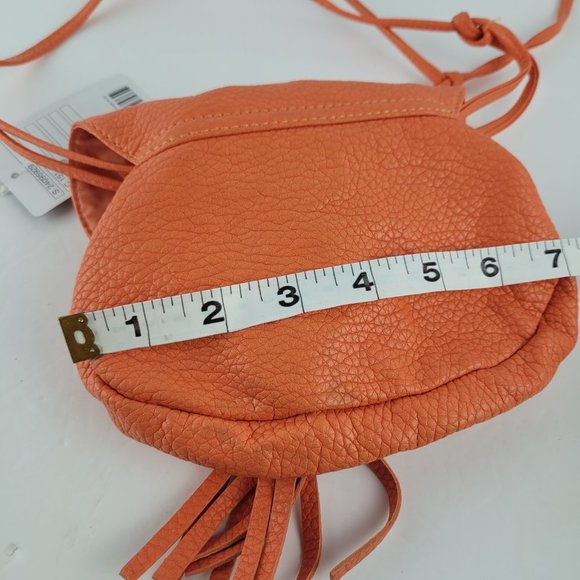 NWT Urban Outfitters Ecote Tangerine Faux Leather Fringe Crossbody Bag - Picture 4 of 10